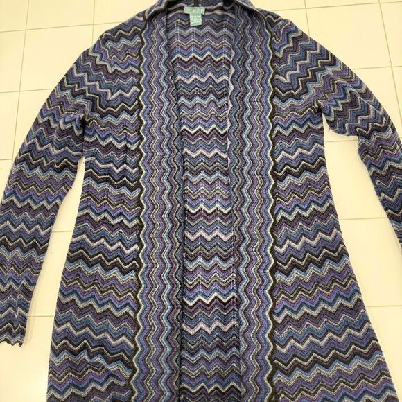 Women's multi color Cashmere Duster Cardigan - Picture 1 of 4